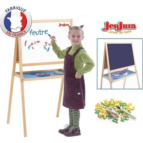 Jeujura - Tableau Double face Créatifs en Bois (craies + feutres) MARRON 1 - vertbaudet enfant 