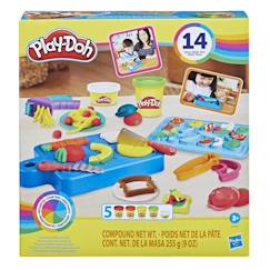 Jouet-Activités artistiques et musicales-PLAY-DOH Kit du petit chef cuisinier, pâte à modeler, 14 accessoires de cuisine, jouets préscolaires