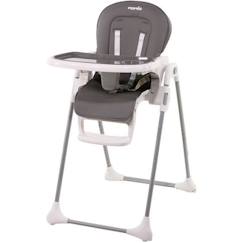 Puériculture-Chaise haute, réhausseur-Chaise haute NANIA BIANCA - 6 mois à 36 mois - Dossier inclinable - Hauteur réglable  - Pliage compacte - Gris