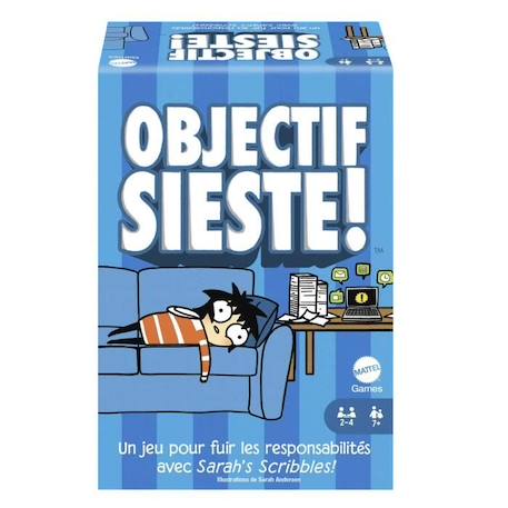 Objectif Sieste !  - Jeux de société - 7 ans et + - Jeux Mattel Games BLANC 1 - vertbaudet enfant 