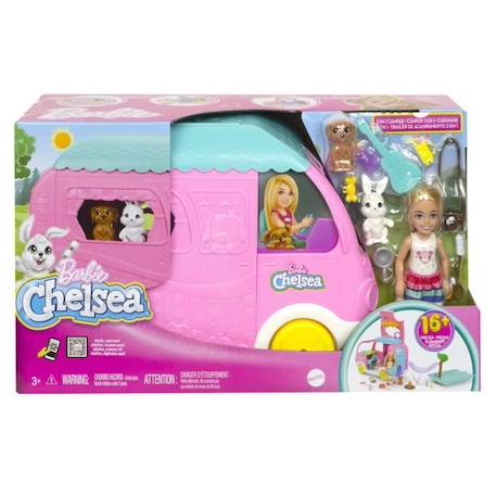 Barbie - Coffret Barbie Camping-Car de Chelsea - Poupée Mannequin - 3 ans et + BLANC 3 - vertbaudet enfant 