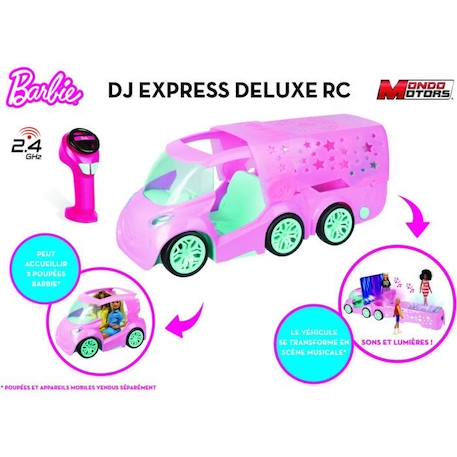Véhicule radiocommandé - Barbie DJ Express Deluxe - Sons et lumières - 50cm ROSE 3 - vertbaudet enfant 
