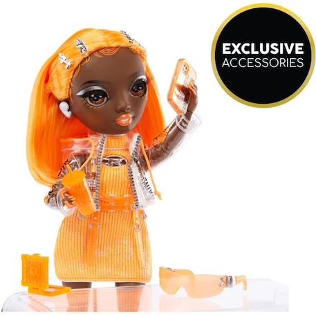 Rainbow High S23 Fashion Doll - Poupée 27 cm Michelle St Charles (Orange Fluo) - 1 tenue, 1 paire de chaussures et des accessoires ORANGE 4 - vertbaudet enfant 