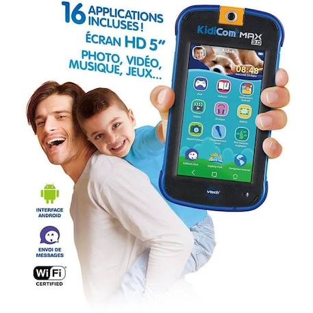 VTECH - Kidicom Max 3.0 - Portable enfant performant - 16 applications/jeux - 8 Go - Bleu BLEU 6 - vertbaudet enfant 