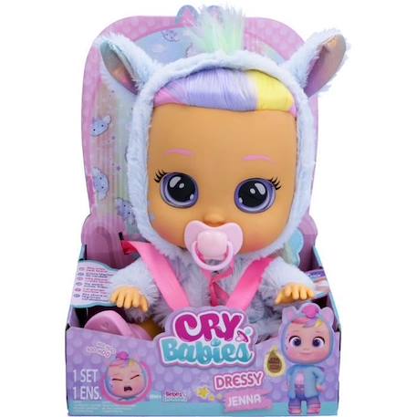 Poupon Cry Babies Dressy Jenna - Poupée qui pleure de vraies larmes - IMC TOYS ROSE 3 - vertbaudet enfant 