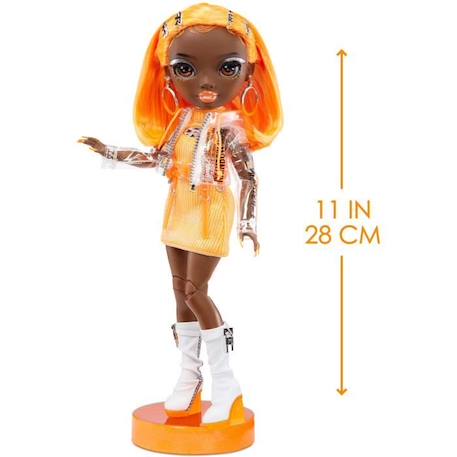 Rainbow High S23 Fashion Doll - Poupée 27 cm Michelle St Charles (Orange Fluo) - 1 tenue, 1 paire de chaussures et des accessoires ORANGE 3 - vertbaudet enfant 