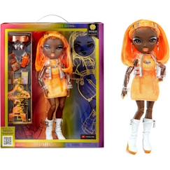 Jouet-Poupons et poupées-Rainbow High S23 Fashion Doll - Poupée 27 cm Michelle St Charles (Orange Fluo) - 1 tenue, 1 paire de chaussures et des accessoires