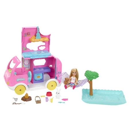 Barbie - Coffret Barbie Camping-Car de Chelsea - Poupée Mannequin - 3 ans et + BLANC 2 - vertbaudet enfant 