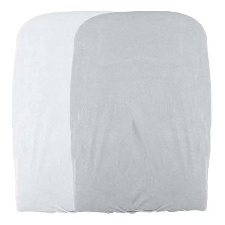 Lot de 2 housses de matelas à  langer - Blanc / Perle - 50 X 75 cm GRIS 1 - vertbaudet enfant 