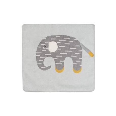 Housse de coussin en coton motif éléphant GRIS 1 - vertbaudet enfant 