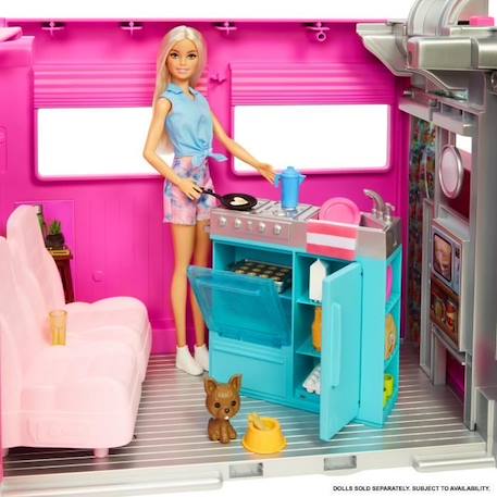 Barbie - Méga Camping-Car De Barbie - Accessoire Poupée HCD46 ROSE 6 - vertbaudet enfant 