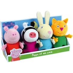 Jouet-Premier âge-Coffret peluche Peppa Pig Jemini - Peppa et ses amis - Zuzu Zebra, Mle Rabbit, Candy Cat