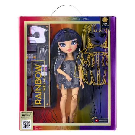 Rainbow High S23 Fashion Doll - Poupée 27 cm Kim Nguyen (Marine) - 1 tenue, 1 paire de chaussures et des accessoires BLEU 3 - vertbaudet enfant 