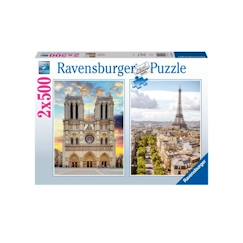 Puzzle 2x500 pièces - En visite à Paris - Ravensburger - Voyage et cartes - Dès 10 ans  - vertbaudet enfant