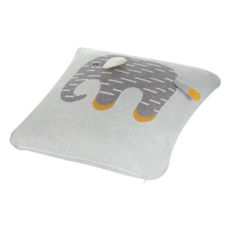 Housse de coussin en coton motif éléphant GRIS 4 - vertbaudet enfant 