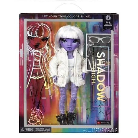 Rainbow High S3 Shadow High - Poupée 27 cm Dia Mante (Violet) - 1 tenue + accessoires et support pour poupée VIOLET 4 - vertbaudet enfant 