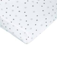 Linge de maison et décoration-Linge de lit bébé-Drap-housse-Drap housse imprimé étoiles - DOMIVA - 60 x 120 cm - Jersey - Oeko-Tex® - Blanc