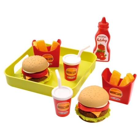 ECOIFFIER CHEF Plateau Hamburger 19,5 cm ROUGE 1 - vertbaudet enfant 