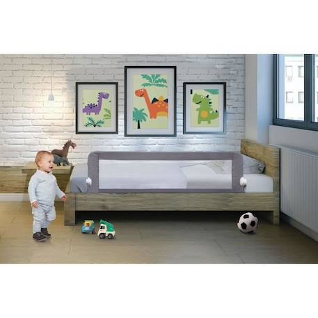 Barrière de lit Dreambaby Nicole  - lits encastrés et aux lits plats- Mesurant 150 cm de large et 50 cm de haut - Gris GRIS 3 - vertbaudet enfant 