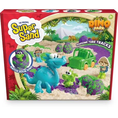 Super Sand Dinosaur Park - Jeu de sable à modeler - Multicolore - Vert - Pour Enfant de 3 ans et plus VERT 3 - vertbaudet enfant 