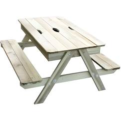 -Table pique-nique en bois pour enfant avec bac à sable intégré - TRIGANO - PICSAND - Mixte - A partir de 3 ans