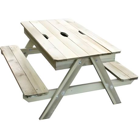 Table pique-nique en bois pour enfant avec bac à sable intégré - TRIGANO - PICSAND - Mixte - A partir de 3 ans BEIGE 1 - vertbaudet enfant 