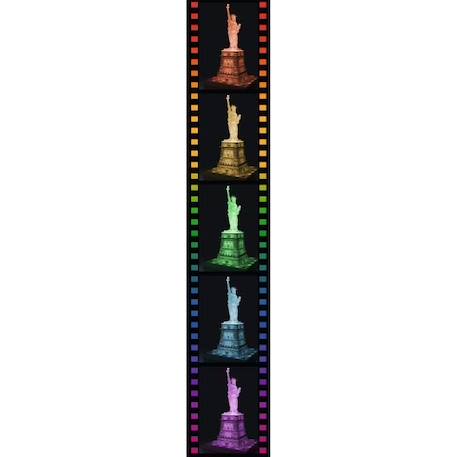 Puzzle 3D Statue de la Liberté illuminée - Ravensburger - Monument 108 pièces - sans colle - avec LEDS couleur - Dès 8 ans BLANC 5 - vertbaudet enfant 