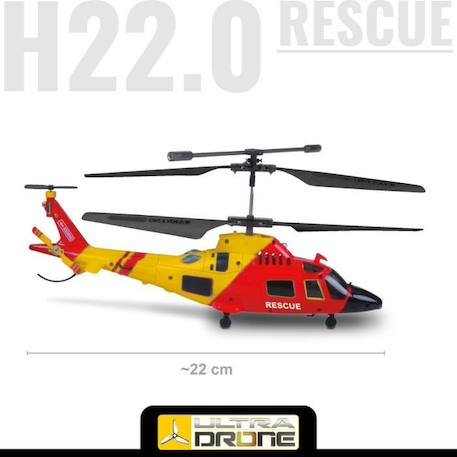 Mondo Motors - Hélicoptère H22.0 - Rescue Ultradrone Télécommandé à Rayons Infrarouges - Gyroscope Intégré - 3 Canaux - 63711, Multi ROUGE 4 - vertbaudet enfant 