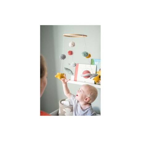 Mobile Espace en coton - KINDSGUT - Décoration pour bébé - Rouge - Mixte - 30 x 70 x 30 cm ROUGE 4 - vertbaudet enfant 