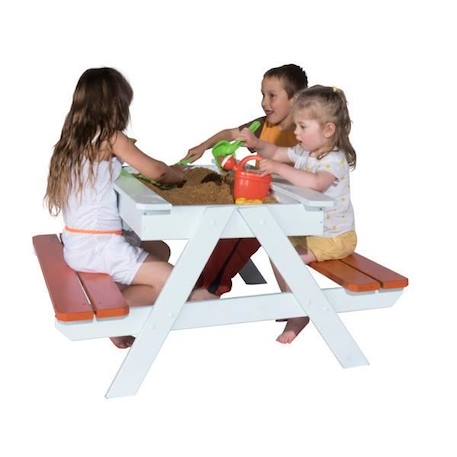 Table pique-nique en bois pour enfant avec bac à sable intégré - TRIGANO - PICSAND - Mixte - A partir de 3 ans BEIGE 2 - vertbaudet enfant 