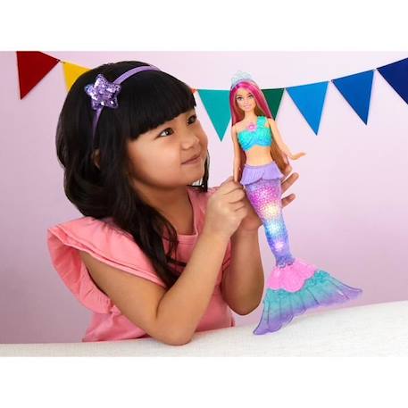 Barbie - Sirène Lumières De Rêve - Poupée - Dès 3 ans BLEU 4 - vertbaudet enfant 