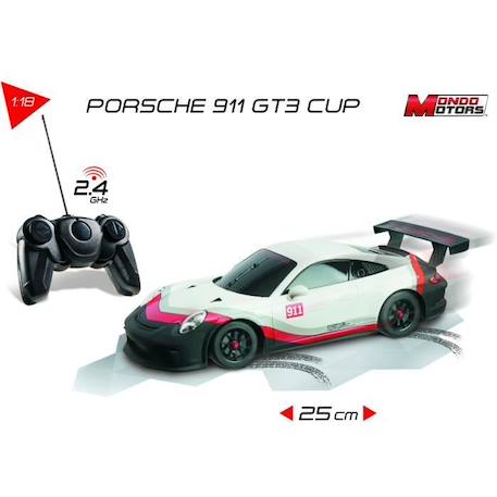 Véhicule radiocommandé Porsche 911 GT3 Cup échelle 1:18ème - Mondo Motors BLEU 2 - vertbaudet enfant 