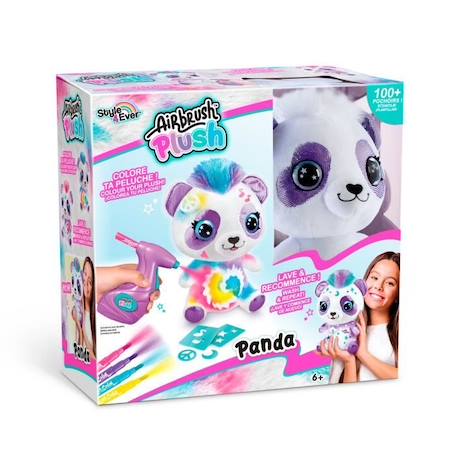 Peluche Airbrush Panda à personnaliser - Peluche spray art avec feutres et pochoirs - OFG 257 - Canal Toys BLANC 5 - vertbaudet enfant 