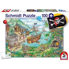Jouet-Puzzle Fantastique - SCHMIDT SPIELE - Dans la baie aux pirates - 100 pièces - Multicolore et vert