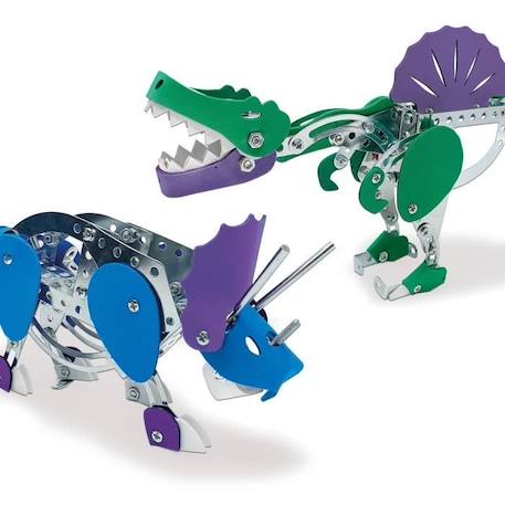 Kit de construction de dinosaures en métal - Tricératops et spinosaure GRIS 2 - vertbaudet enfant 