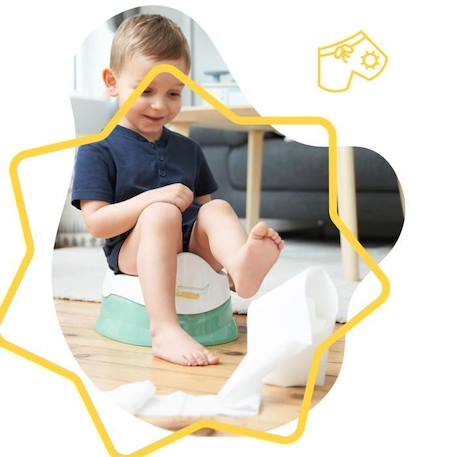Badabulle Pot d'apprentissage avec cuvette amovible, Antidérapant, Assise ergonomique VERT 2 - vertbaudet enfant 