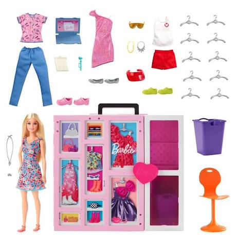 Barbie - Barbie Et Son Mega Dressing - Poupée - 3 ans et + ROSE 2 - vertbaudet enfant 