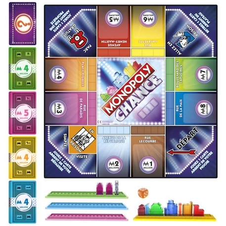 Monopoly Chance, jeu de plateau Monopoly rapide pour la famille, pour 2 à 4 joueurs, environ 20 min. BLEU 2 - vertbaudet enfant 