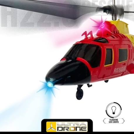 Mondo Motors - Hélicoptère H22.0 - Rescue Ultradrone Télécommandé à Rayons Infrarouges - Gyroscope Intégré - 3 Canaux - 63711, Multi ROUGE 3 - vertbaudet enfant 