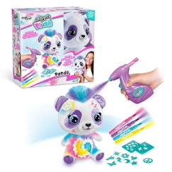 -Peluche Airbrush Panda à personnaliser - Peluche spray art avec feutres et pochoirs - OFG 257 - Canal Toys