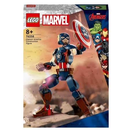 LEGO® Marvel 76258 La Figurine de Captain America avec Bouclier, Jouet et Décoration Avengers BLEU 2 - vertbaudet enfant 