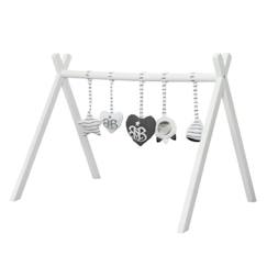 -ROBA Portique d'eveil pour bébé - incl. set de pendentifs "Rock Star Baby 3" – arche de jeu en bois massif laqué