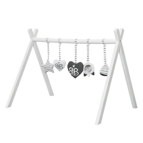 ROBA Portique d'eveil pour bébé - incl. set de pendentifs 'Rock Star Baby 3' – arche de jeu en bois massif laqué BLANC 1 - vertbaudet enfant 