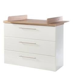 Chambre et rangement-Commode à langer ROBA Nele - 3 tiroirs - Blanc-chêne artisan