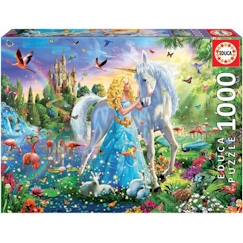 -Puzzle Fantastique 1000 pièces - EDUCA - La Princesse Et La Licorne - Bleu - A partir de 12 ans - Enfant