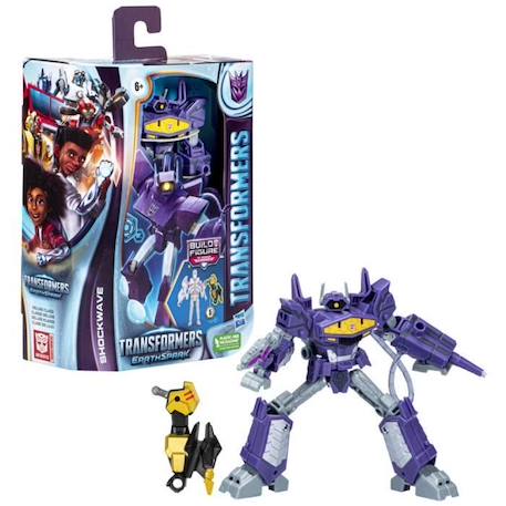 Figurine Transformers EarthSpark Shockwave Deluxe 12,5 cm - HASBRO - Jouet robot pour enfants à partir de 6 ans BLANC 5 - vertbaudet enfant 