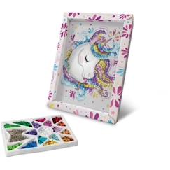 Jouet-Kit loisir créatif - Licorne - Illustration avec sequins - Pour enfant à partir de 7 ans - Blanc