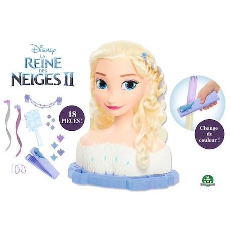 Tête à Coiffer Deluxe La Reine des Neiges 2 - Elsa - Disney Princesses BLEU 2 - vertbaudet enfant 