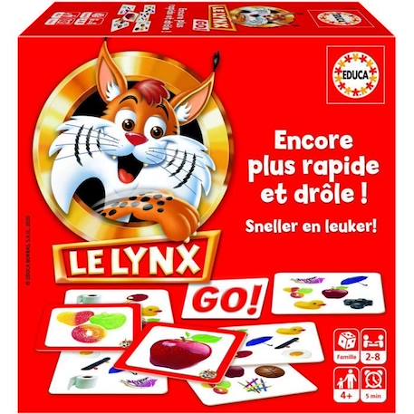 Jeu de cartes Le Lynx - EDUCA - Rouge - Dessins animés et BD - Mixte ROUGE 1 - vertbaudet enfant 
