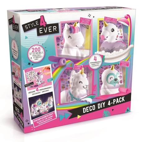 STYLE 4 EVER Mini Deco DIY - Lot de 4 mini-figurines à décorer et à personnaliser qui brillent dans le noir ! - OFG 177 - 6 ans et BLANC 3 - vertbaudet enfant 